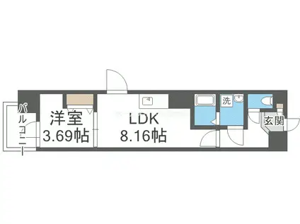 ART TENNOUJI(1LDK/8階)の間取り写真