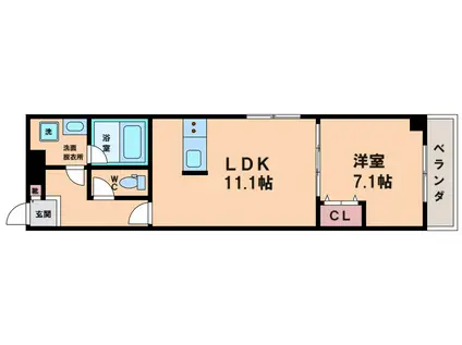 グランパシフィック生野東(1LDK/1階)の間取り写真