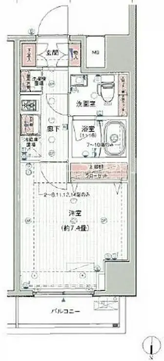 プレール・ドゥーク木場駅前 14階階 間取り