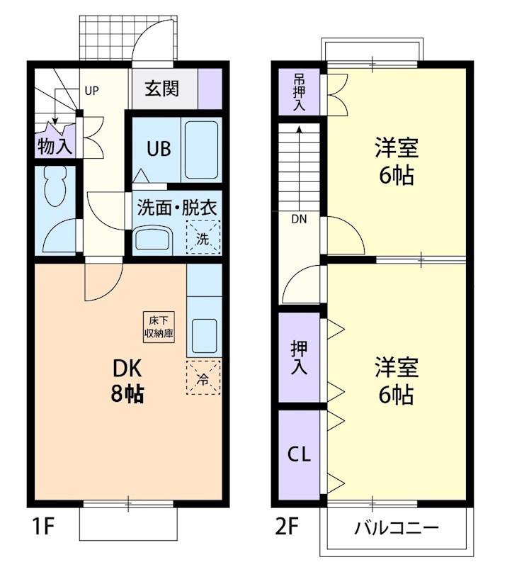 BONHEUR II(2DK/1階)の間取り写真