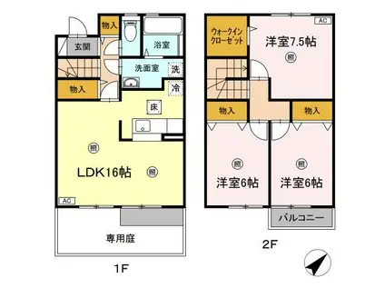 デュランタ(3LDK/1階)の間取り写真