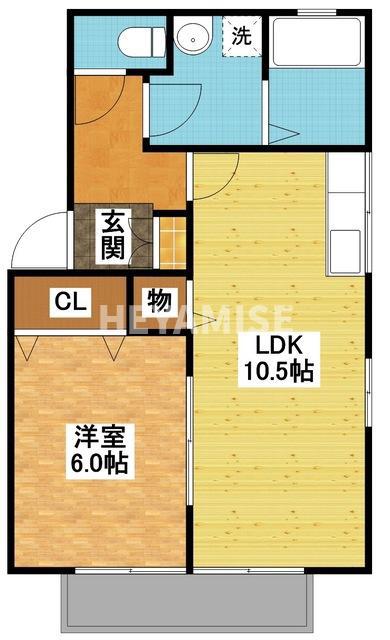 コンフォールウィルモア(1LDK/2階)の間取り写真