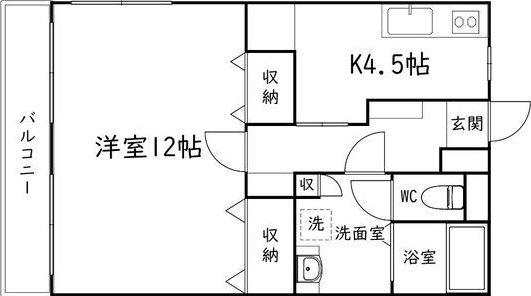 メゾンDEダイエー(1DK/1階)の間取り写真
