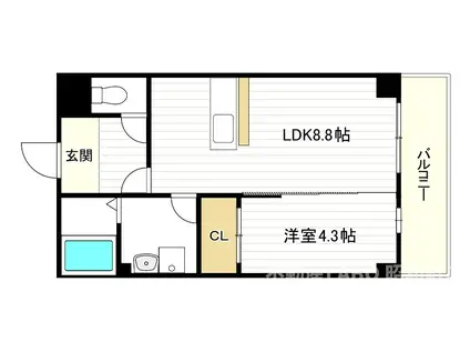 THE COLOR RESIDENCE(1LDK/3階)の間取り写真