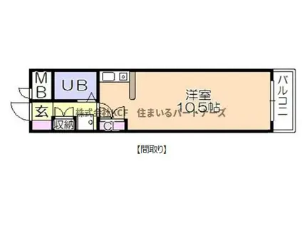 ジョグ六ツ門南(ワンルーム/4階)の間取り写真