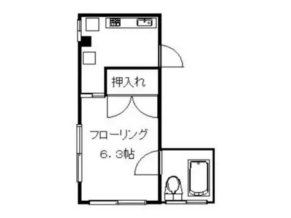 小谷ビル(1K/3階)の間取り写真