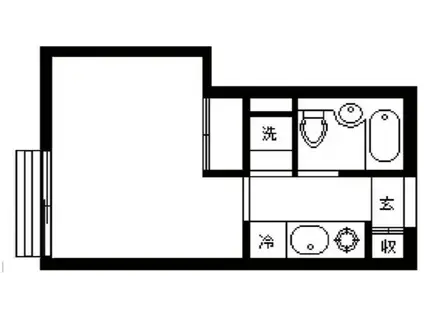 フラットK柿の木坂(1K/1階)の間取り写真