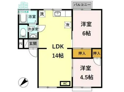 アネックスすだのきB(2LDK/2階)の間取り写真