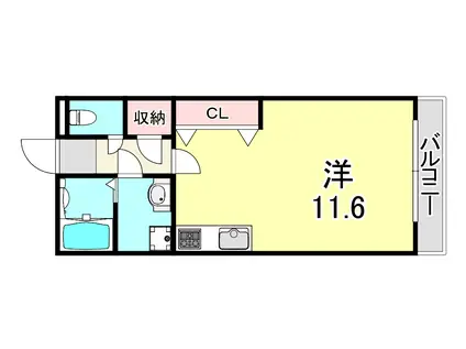 レバンス高取(ワンルーム/1階)の間取り写真