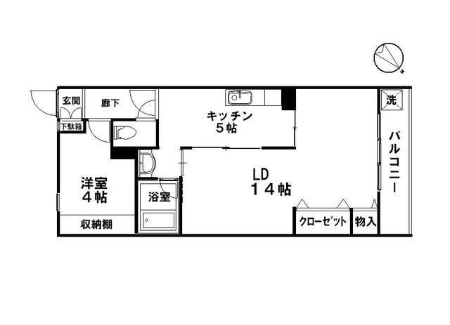 ビラユニオン丸山(1LDK/2階)の間取り写真