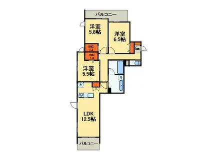 アレーズKASHIWANOHA(3LDK/3階)の間取り写真