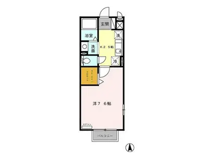 サニー中村南(1K/2階)の間取り写真