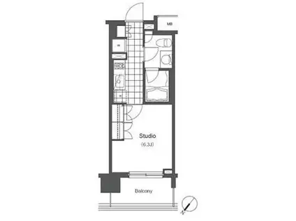 オーパスホームズ千駄木(1K/10階)の間取り写真