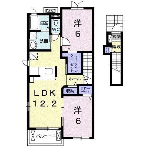 オーブ・メゾンB(2LDK/2階)の間取り写真