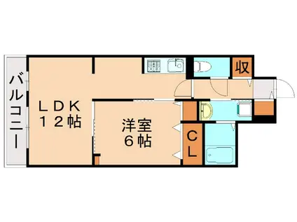 ワーズイヤー12(1LDK/1階)の間取り写真