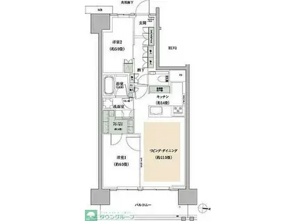 ザ・パークハウス亀戸九丁目(2LDK/6階)の間取り写真