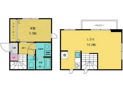 コートヤード表参道(1LDK/3階)の間取り写真