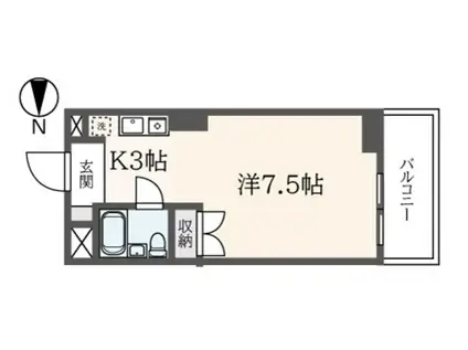 アーバンコート田村(1K/4階)の間取り写真