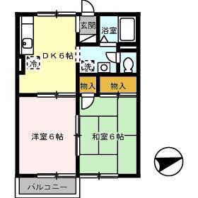 桜コーポ(2DK/2階)の間取り写真