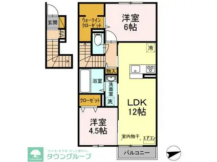 田園ドミール II(2LDK/2階)の間取り写真