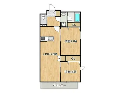PASTORAL武蔵新城(2LDK/4階)の間取り写真