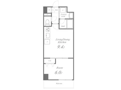 VILLA BLANCHE(1LDK/3階)の間取り写真