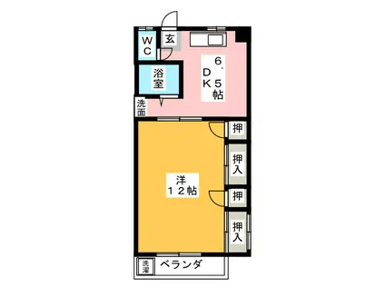 内田コーポ(ワンルーム/2階)の間取り写真