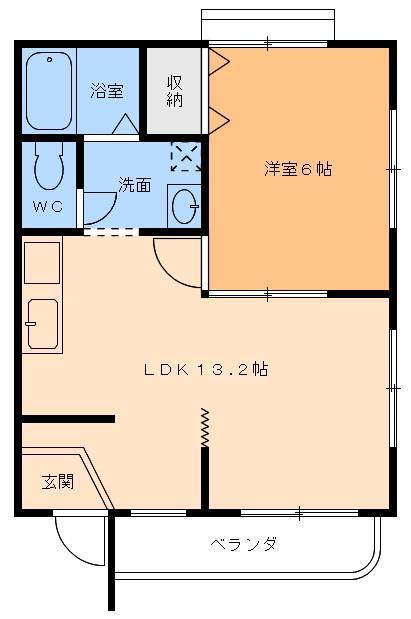 メゾンクレール(1LDK/1階)の間取り写真