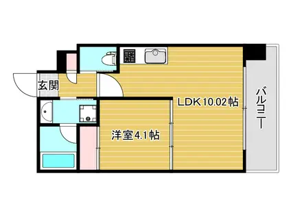 プレジオ弁天町(1LDK/4階)の間取り写真