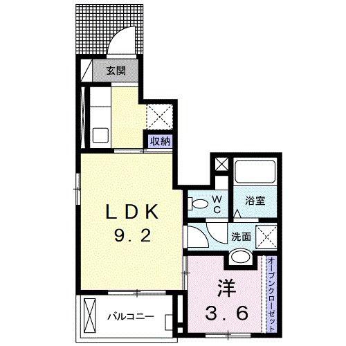 コンフォーティア(1LDK/1階)の間取り写真
