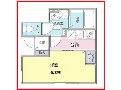 レギュム アイユ グレス(1K/1階)の間取り写真