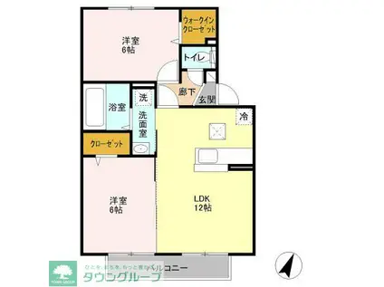 パストラル吉川中央(2LDK/1階)の間取り写真