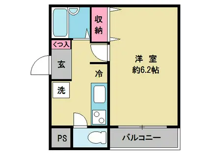 セレーノI(1K/4階)の間取り写真