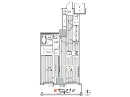 グランシャルール武蔵境(1LDK/6階)の間取り写真