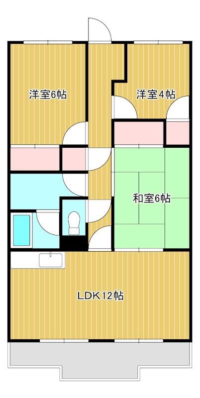 カルカソンヌ(3LDK/2階)の間取り写真