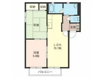 クレール(2LDK/1階)の間取り写真