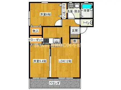 ウィズMIII(2LDK/3階)の間取り写真