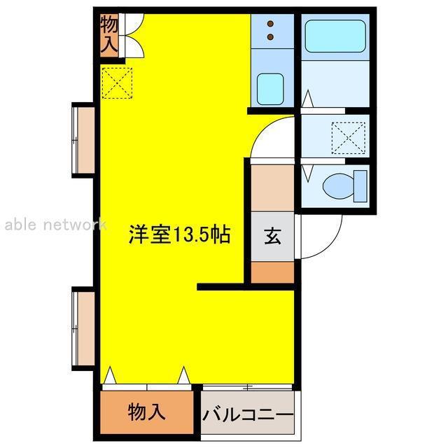ステージハウスセガ(ワンルーム/2階)の間取り写真