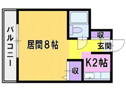メゾンド・ケリー(1K/4階)の間取り写真