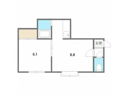 ブレスT52(1LDK/2階)の間取り写真