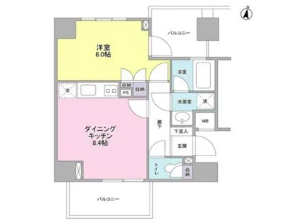 ケーズ新中野(1LDK/4階)の間取り写真