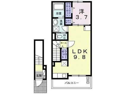 メゾン ひいらぎ III(1LDK/2階)の間取り写真