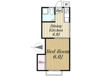 ハイツ福富(1DK/2階)の間取り写真