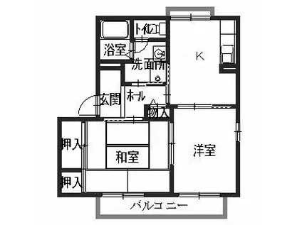 ディアスさかとがはらA(2K/1階)の間取り写真