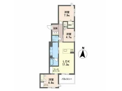 コンフォート桜山(3LDK/3階)の間取り写真