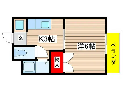 グランビーア表台(1K/2階)の間取り写真