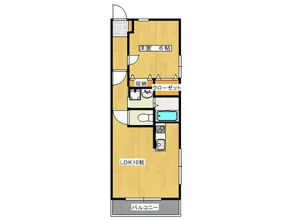 ベストナインイースト(1LDK/3階)の間取り写真