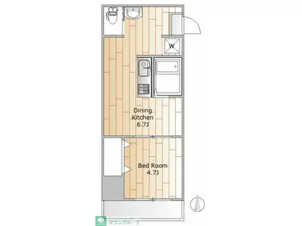 サンクレストT(1DK/3階)の間取り写真