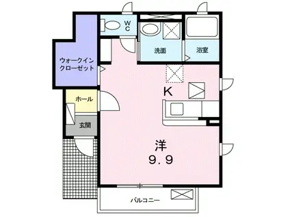 メゾン バルーンフラワー(ワンルーム/1階)の間取り写真