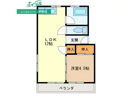 エスパシオ(1LDK/2階)の間取り写真